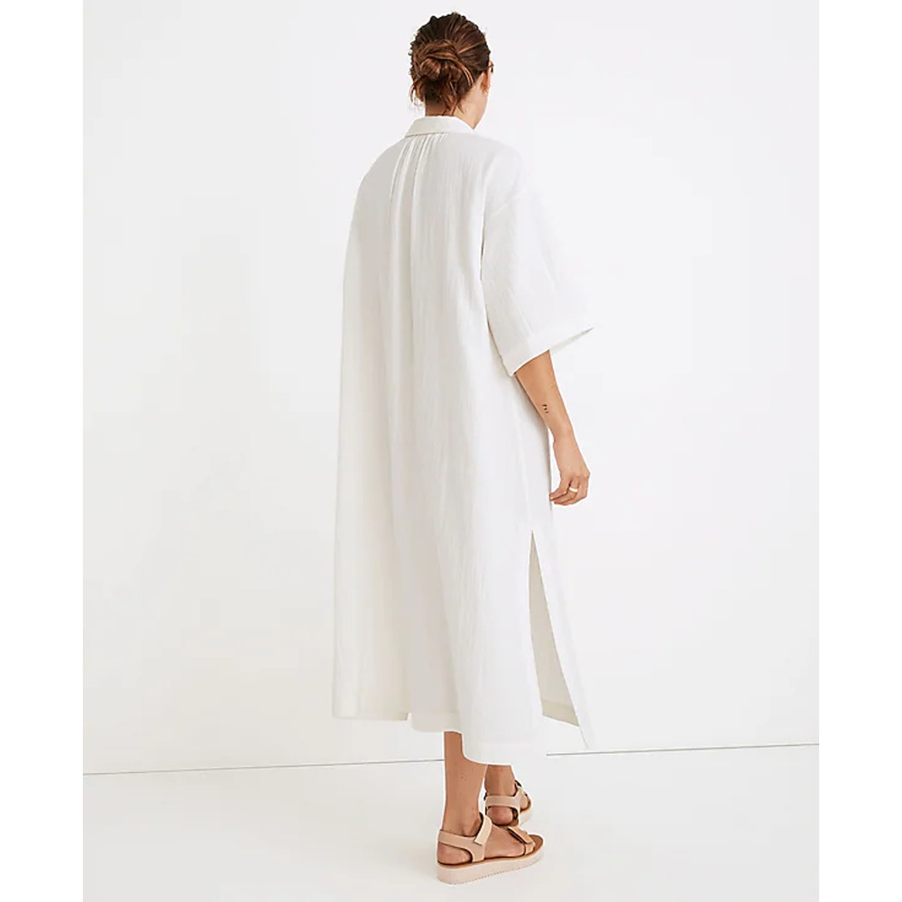 Madewell Lightestspun Gauze Lagenlook Cover-Up Maxi Shirtdress Lighthouse XS NWT - Picture 2 of 4